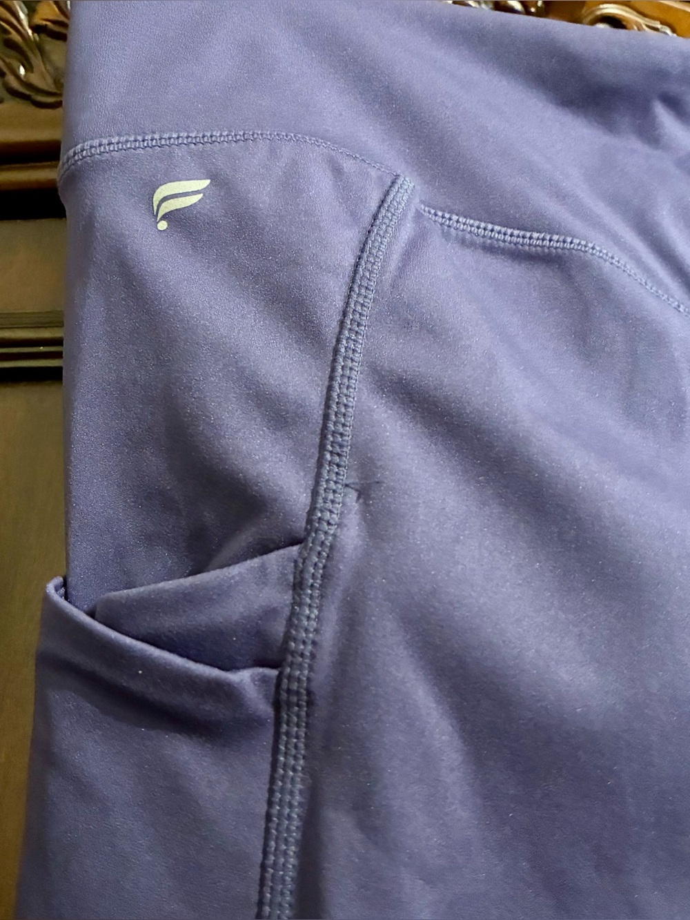 Fabletics Women’s Deep Navy & Purple Athletic Pants with Side Pockets
